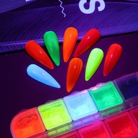 Populaire Fluorescent Arc-En-Ciel Gradient Classique Nail Art Glitter Ins Nouvelle Poudre De Décoration Des Ongles pour Une Utilisation En Salon