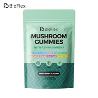 Gummies en gros OEM Véganes Complexe de Champignons 10-en-1 (Crinière de Lion, Ashwagandha) Adaptogène Nootropique Saveur Pêche