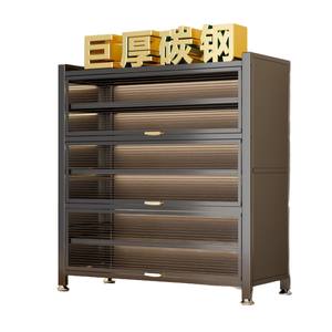 ตู้รองเท้าเหล็กหลายชั้น ความจุขนาดใหญ่ ป้องกันฝุ่น ประตูยกขึ้นได้ เหล็กคาร์บอน ทรงสี่เหลี่ยม แบบตั้งพื้น สำหรับผู้ใหญ่ - Product Image 1