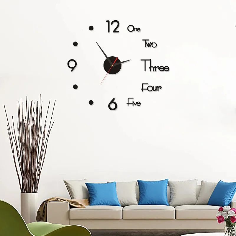 Horloge murale 3D lumineuse sans cadre bricolage autocollants muraux numériques horloge silencieuse pour la maison salon bureau décor mural