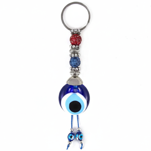 Llavero hecho a mano con cuentas de plástico, cristal, ojo malvado, Hecho en Turquía - Product Image 2