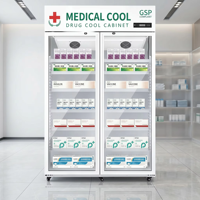 Réfrigérateur Pharmaceutique Double Température 2-8°C 8-20°C, Armoire Médicale à Deux Portes à Refroidissement par Ventilateur pour Stockage de Vaccins, Grande Capacité, Alarme GSP