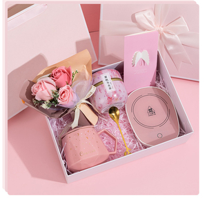 Ins style ensemble cadeau fête des mères avec ventilateurs tasse à café serviette <span class=keywords><strong>parapluie</strong></span> Unique boîte cadeaux de remerciement pour femmes - Product Image 3