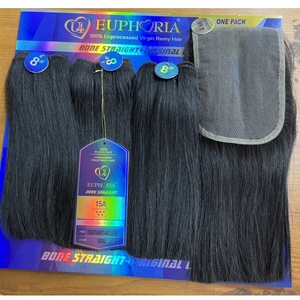 X-TRESS Brazil bó thẳng Brazil màu sắc tự nhiên đôi chết đuối tóc Weave bó Remy tóc con người mở rộng - Product Image 3