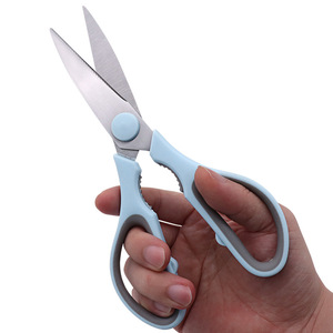 Kitchen Scissors Stainless Steel Blue Straight Head For Home Use Cutting Chicken Bones And Walnuts - Product Image 2