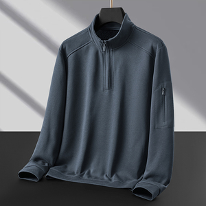 Suéter de cuello alto con logotipo personalizado para hombre, nuevo suéter de otoño e invierno con forro polar para ocio, engrosamiento - Product Image 6