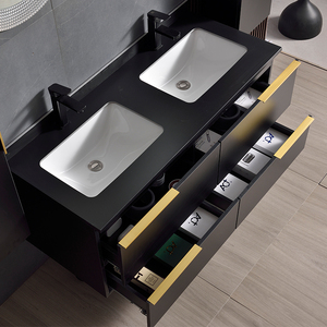 Lavabo de <span class=keywords><strong>baño</strong></span> doble <span class=keywords><strong>y</strong></span> gabinete lateral <span class=keywords><strong>y</strong></span> espejo redondo inteligente para tocador de <span class=keywords><strong>baño</strong></span> en Europa - Product Image 4