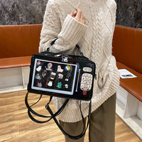 Mode holographique PU cuir dames sacs à main conception personnalisée clair PVC Ita sac bandoulière pour épingles affichage