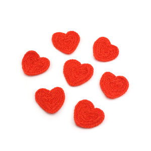 แผ่นผ้าโครเชต์รูปหัวใจ6ซม. สำหรับเย็บติดเสื้อผ้ากระเป๋าและอุปกรณ์ตกแต่งเสื้อผ้า - Product Image 6