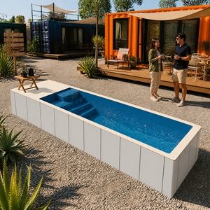 <span class=keywords><strong>Piscine</strong></span> conteneur moderne en PRV de 9,2 m avec terrasse en pierre lavée sans joint et système de <span class=keywords><strong>contre</strong></span>-<span class=keywords><strong>courant</strong></span> professionnel pour la <span class=keywords><strong>nage</strong></span> en <span class=keywords><strong>contre</strong></span>-<span class=keywords><strong>courant</strong></span> - Product Image 1