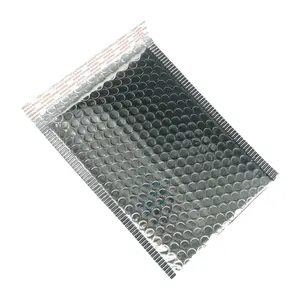 Sobre acolchado de burbujas de aire de plata holográfica de papel de aluminio personalizado bolsas de correo de envío de burbujas de polietileno con logotipo impreso