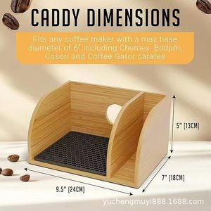 Wooden <b>Coffee</b> Filter Storage Box With <b>Spoon</b> Pour Over <b>Coffee</b> Maker Holder Rectangle Shape Multipurpose Rack - Product Image 5
