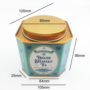 Hexagon Tinplate Tea Tin Airtight Food Storage Can <b>Metal</b> <b>Box</b> for Tea Cookies Nuts Seasonings - Product Image 2