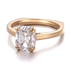 Anillo de Oro Amarillo Sólido de 18K/14K con Diamante de Laboratorio Certificado por IGI de 3 Quilates, Diseño Original, para Compromiso o Boda, para Mujer y Hombre - Product Image 2