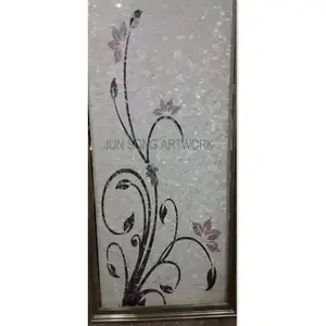 JS MOP-ST-FL26 nuevo Material <span class=keywords><strong>mar</strong></span> Shell mosaico pared decoración flor Mural azulejos de baño cocina Stick - Product Image 1
