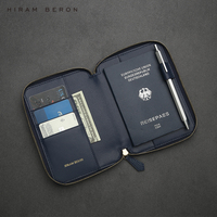 Portefeuille de passeport pour homme en cuir italien avec blocage RFID, vente en gros, personnalisable