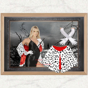 Chal <span class=keywords><strong>Sexy</strong></span> con Estampado <span class=keywords><strong>de</strong></span> Leopardo para Mujer, Accesorios <span class=keywords><strong>de</strong></span> Cosplay, Capa con Estampado <span class=keywords><strong>de</strong></span> Perro, Peluca Negra y Blanca, <span class=keywords><strong>Disfraz</strong></span> para Fiesta <span class=keywords><strong>de</strong></span> Halloween - Product Image 3