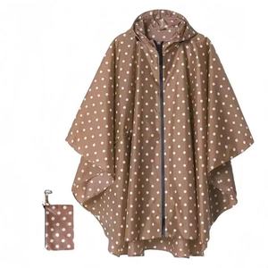 Poncho Impermeable Personalizado con Diseño de Puntos para <span class=keywords><strong>Mujer</strong></span>, Tafetán de Poliéster con Revestimiento de PU, Plegable con Cremallera, Impermeable para Ciclismo y Festivales - Product Image 4