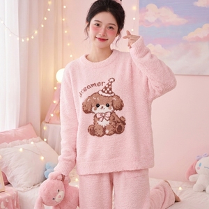 Morbido Pigiama in Velluto per Ragazze, Completo a Maniche Lunghe e Pantaloni, Antistatico e Senza Pelucchi - Product Image 5