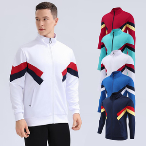 Chaqueta Deportiva con Cierre Completo y Cuello Alto, Diseño de Bloques de Color, Manga Larga, Chaqueta de Entrenamiento con Logotipo Personalizado, Multicolor - Product Image 3