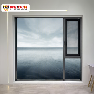Système de fenêtres en aluminium double trempé série Weidun VF99 Fenêtre à battant en aluminium à rupture thermique minimaliste en alliage d'aluminium - Product Image 4