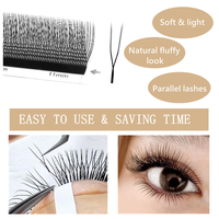 Extensions de cils Neelash Private Logo en forme de U, croisés, effet plume YY 3DW/4DW/5DW 7-15mm, faits à la main, à bouche étroite, motif trèfle à quatre feuilles