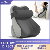 Coussin de lecture ergonomique en mousse à mémoire de forme, soutien lombaire et cervical, pour lit et assise, gris, confort adulte, vente chaude