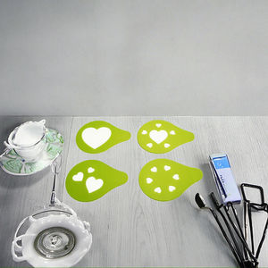 ชุดลายฉลุพลาสติกสำหรับกาแฟ4ชิ้นรูปทรงหัวใจยอดนิยม UJ-KT450 - Product Image 3