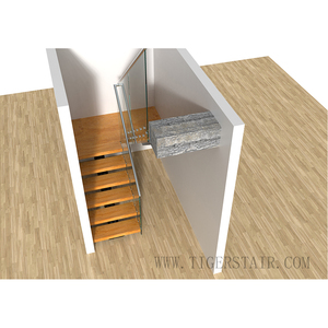Rampe <span class=keywords><strong>en</strong></span> verre minimaliste moderne, marches <span class=keywords><strong>en</strong></span> hêtre europé<span class=keywords><strong>en</strong></span>, installation facile, guide inclus, <span class=keywords><strong>escalier</strong></span> flottant à monopoutre - Product Image 3