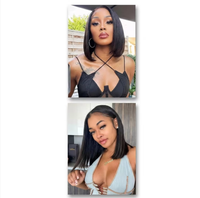 Vente en gros M Lagos Transparent pour perruques Lace Front, 100% cheveux humains indiens vierges, coupe courte bob 12 pouces 13x4
