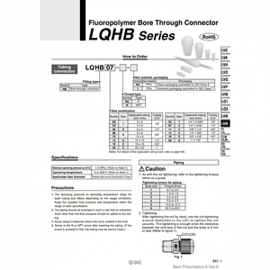 SMC pneumatics fluoropolymer เจาะผ่าน LQHB25เชื่อมต่อ - Product Image 1