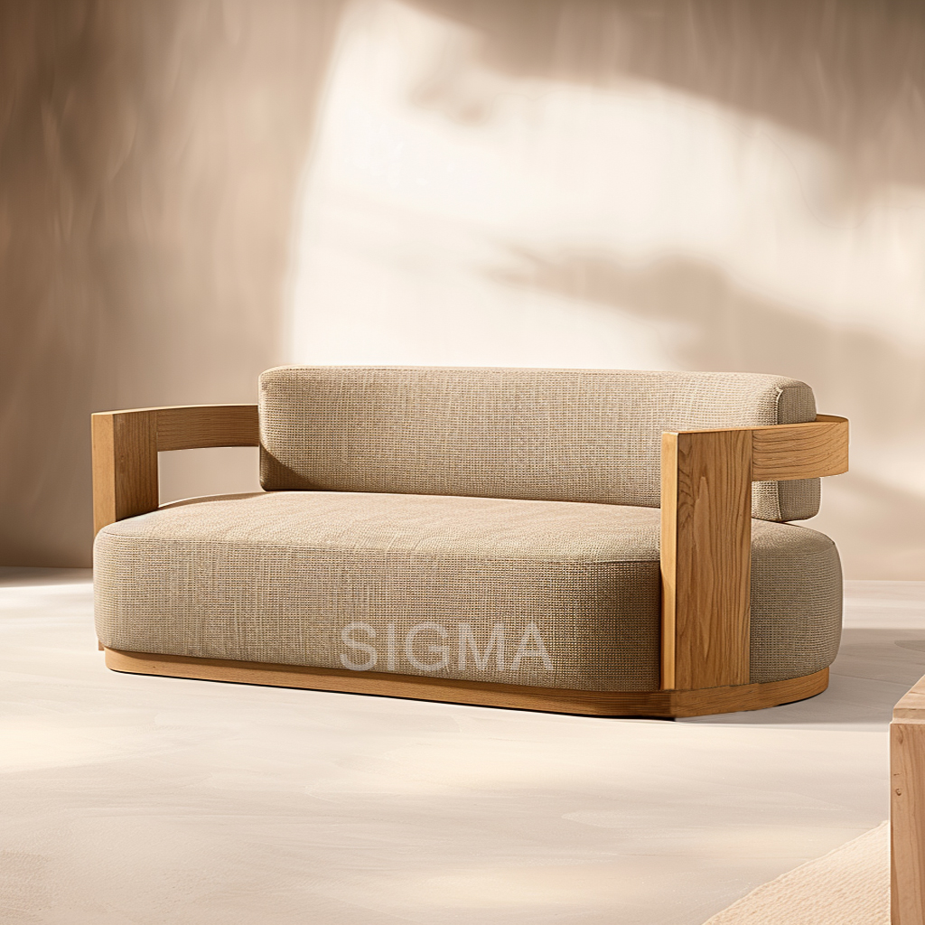 2024 Modern outdoor best selling Luxury solid Teak  Wooden Frame Garden Patio Outdoor  Sofa set