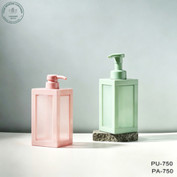 Botellas de Bomba de Impresión de Pantalla para Champú y Loción de Manos, Reutilizables, de Gran Capacidad, 350 ml, 500 ml, Forma Cuadrada, ABS+PET