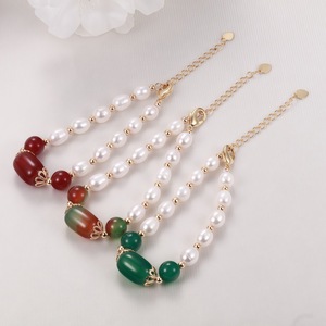 Bracelet en perles véritables fait main de Zhuji, style agate haut de gamme, design de niche de luxe léger, vente en gros de bracelets et de joncs - Product Image 3