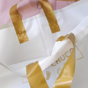 Logo personalizzato fabbrica eco-friendly stampato di alta qualità vestiti di plastica poliestere imballaggio Tote Bag Shopping regalo sacchetti con la mano - Product Image 4