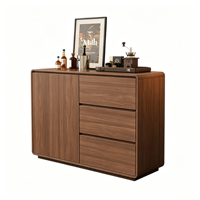 Buffet mural intégré en bois massif de style crème, avec tiroirs, pour cuisine, salle à manger, salon, armoire de rangement OEM