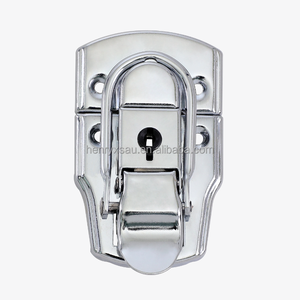 Pestillo de metal palanca cromo Cierre de giro para traje de vuelo caso bolso de mano caja de bloqueo maletín accesorios hardware <span class=keywords><strong>con</strong></span> llave - Product Image 2