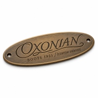 Étiquettes métalliques personnalisées pour vêtements, finition laiton, fixation à griffes pour vêtements et chaussures