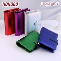 Hongbo meilleure vente personnalisé 43 couleurs or-anneau A6 galet cuir budget classeur avec feuille de mouche disponible comme cadeau de planificateur en spirale