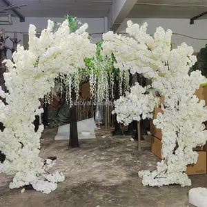 Indoor Outdoor Customized Size Small Big Artificial Red White Pink Cherry Blossom Tree For Wedding Decoration