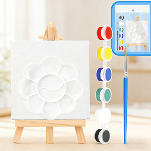 Mini caballete de madera Chiyuan con pinturas acrílicas y pincel para arte, manualidades, niños y adultos - Product Image 2