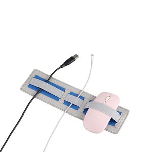 Support de rangement pour ordinateur portable avec bandes élastiques pour câbles, organisateur de disques durs de téléphone, en PU, de type vertical - Product Image 5