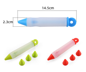 Seringue à crème pâtissière, <span class=keywords><strong>plaque</strong></span> <span class=keywords><strong>en</strong></span> <span class=keywords><strong>silicone</strong></span> pour la décoration au chocolat, stylo à peinture, stylo à écrire, stylo pour gâteaux, biscuits, glaces, outils pour gâteaux faits maison - Product Image 6