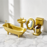 Ensemble de salle de bain miniature pour maison de poupée à l'échelle 1:12, en porcelaine, 4 pièces, modèle de meubles, accessoires pour mini maison de poupée, vente en gros