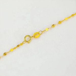 Xinfly Au750 Female Bridal Engagement Fish <b>Lip</b> Shape Wedding Wholesale Pure 18K Real Gold Link Tile Chain Fine Jewelry Necklace - Product Image 2