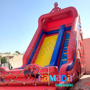 Toboggan gonflable commercial d'usine, combo <span class=keywords><strong>Spider</strong></span>-<span class=keywords><strong>Man</strong></span>, toboggan aquatique et sec, toboggan gonflable coloré à vendre - Product Image 2