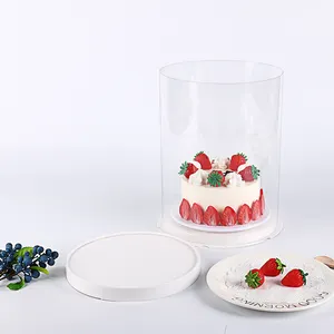 厂家批发热卖塑料蛋糕盒2022最佳环保圆形蛋糕盒包装