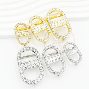 Boucle de ceinture ovale en métal pour femme TANAI avec strass sans nickel pour sangle - Product Image 4