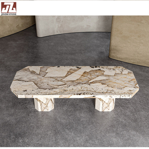 Piano di Lavoro in Quarzite Pandora Lucidata su Misura per Casa e Ufficio, Tavolo Moderno in Marmo per Sala da Pranzo - Product Image 3