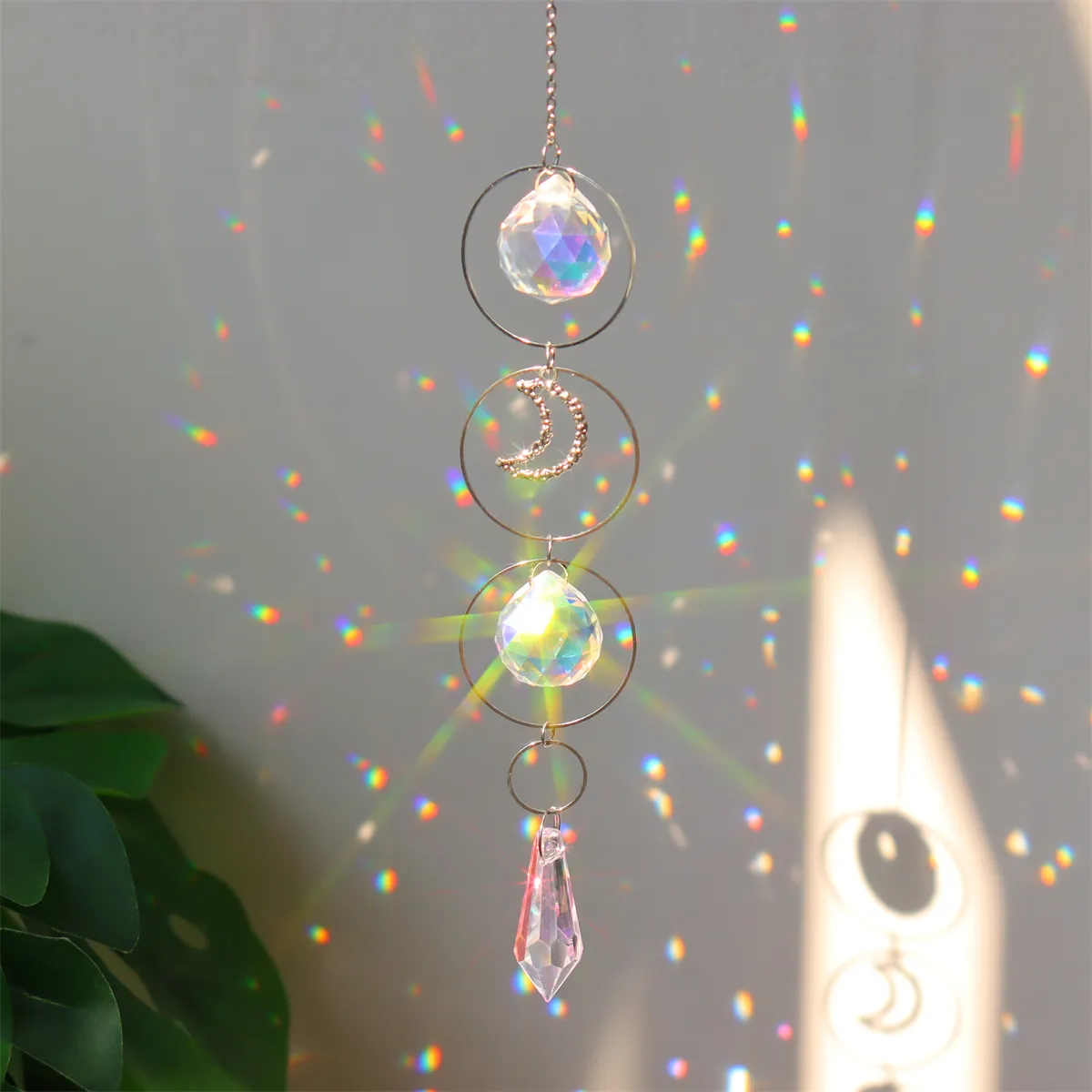 Crystal Ball Wind Chime Hanging Sun Catcher Rainbow Maker Decoration Hanging Prism For Window Decor